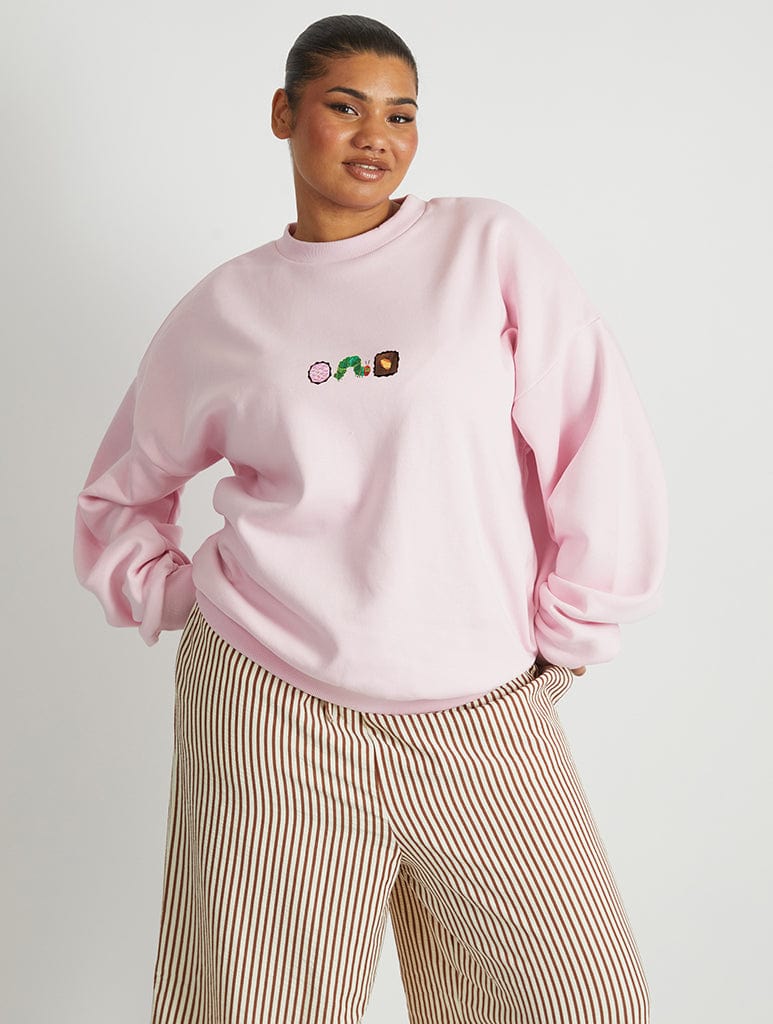 The Very Hungry Caterpillar Chocolate Box Sweatshirt In Pink Hoodies & Sweatshirts Skinnydip London