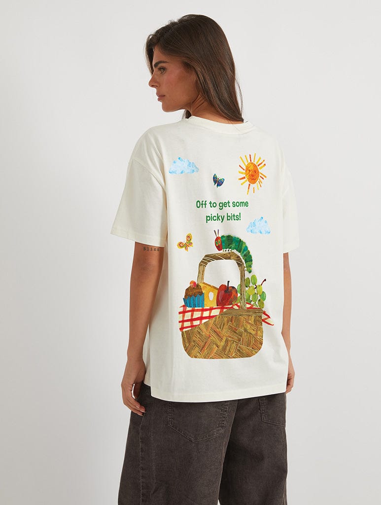 The Very Hungry Caterpillar Picky Bits Picnic T-Shirt In White Tops & T-Shirts Skinnydip London