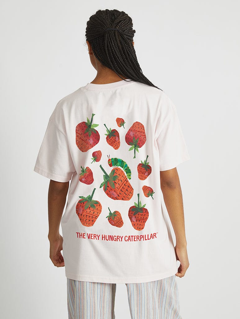 The Very Hungry Caterpillar Strawberry T-Shirt In Pink Tops & T-Shirts Skinnydip London