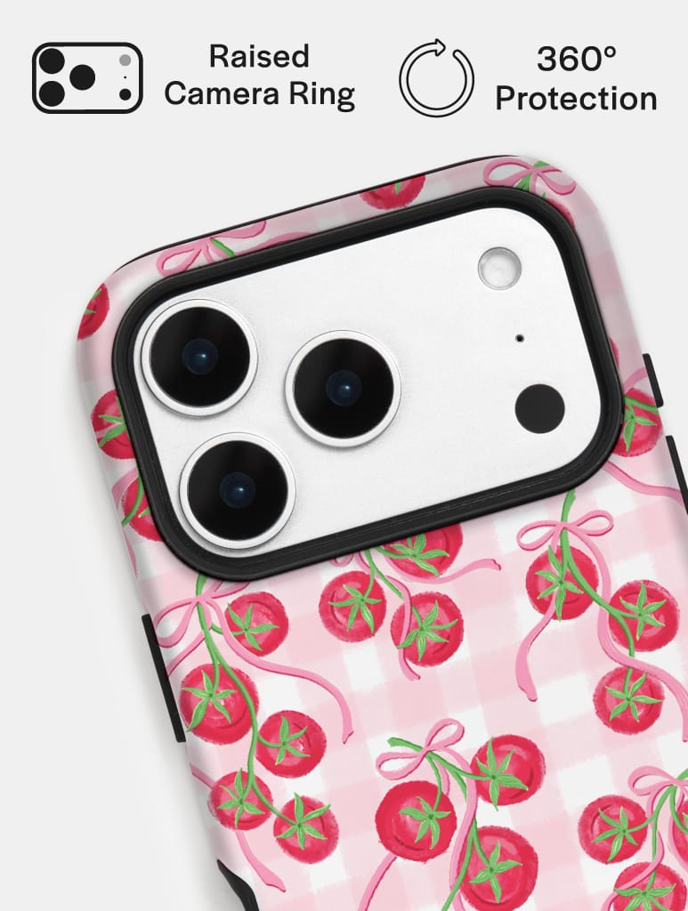 Tomato Gingham Ultra Protective iPhone Case Phone Cases Skinnydip London
