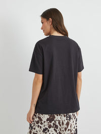 Too Cute To Be Stressed T-Shirt in Black Tops & T-Shirts Skinnydip London