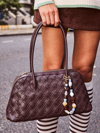 Tortoise Shell Blue Beaded Charm Strap Phone Grips Skinnydip London