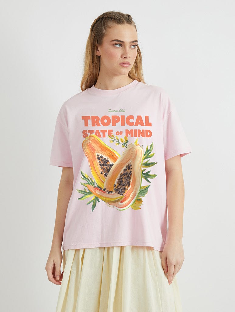 Tropical State Of Mind Papaya T-Shirt Tops & T-Shirts Skinnydip London