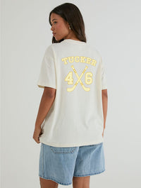 Tucker 46 T-Shirt In White Tops & T-Shirts Skinnydip London