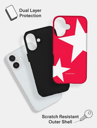 Two Stars Red White Ultra Protective iPhone Case Phone Cases Skinnydip London