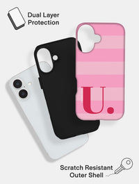 'U' Initial Patterned Pink Ultra Protective iPhone Case Phone Cases Skinnydip London
