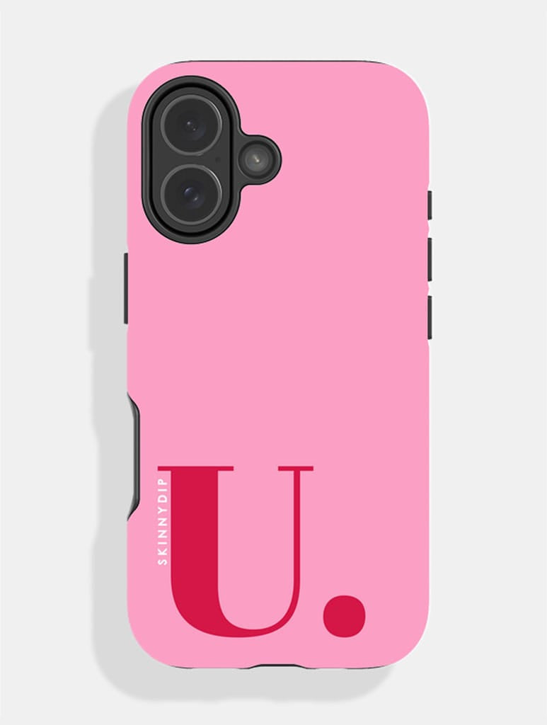 'U' Initial Pink Ultra Protective iPhone Case Phone Cases Skinnydip London