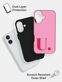 'U' Initial Pink Ultra Protective iPhone Case Phone Cases Skinnydip London