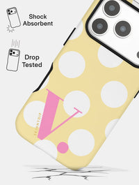 'V' Initial Patterned Yellow Ultra Protective iPhone Case Phone Cases Skinnydip London