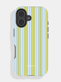 Vertical Stripes Baby Blue and Green Ultra Protective iPhone Case Phone Cases Skinnydip London
