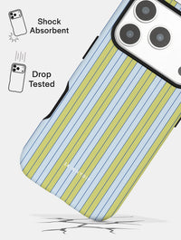 Vertical Stripes Baby Blue and Green Ultra Protective iPhone Case Phone Cases Skinnydip London