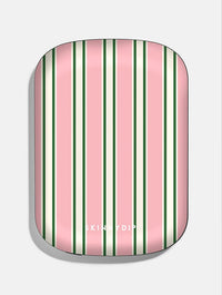 Vertical Stripes Beige Pink and Green Portable Magsafe Charger Portable Chargers Skinnydip London