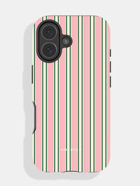 Vertical Stripes Beige Pink and Green Ultra Protective iPhone Case Phone Cases Skinnydip London