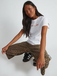 Von Dutch Flame Heart Baby T-Shirt in White Tops & T-Shirts Skinnydip London