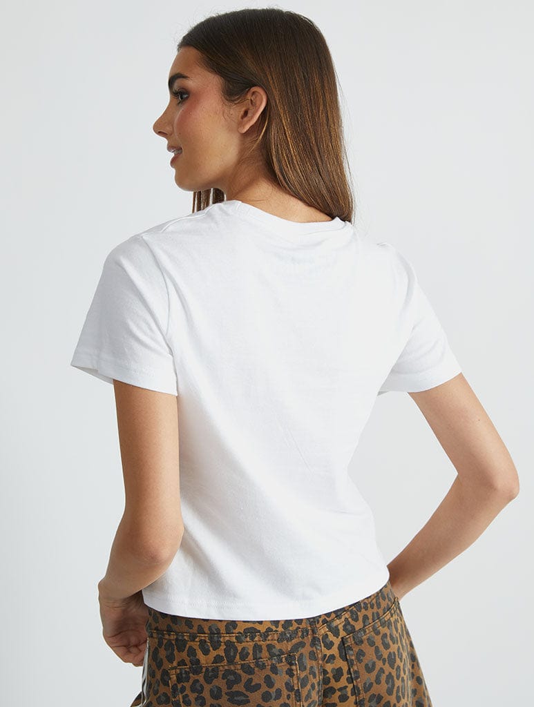 Von Dutch Leopard Logo Baby T-Shirt in White Tops & T-Shirts Skinnydip London