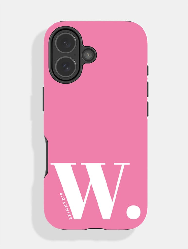 'W' Initial Pink Ultra Protective iPhone Case Phone Cases Skinnydip London