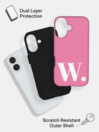 'W' Initial Pink Ultra Protective iPhone Case Phone Cases Skinnydip London