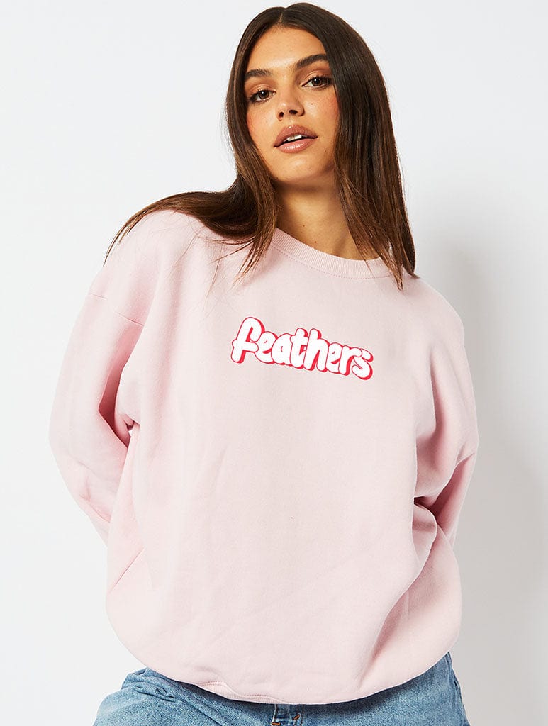 Wallace & Gromit Feathers Pink Sweatshirt Hoodies & Sweatshirts Skinnydip London