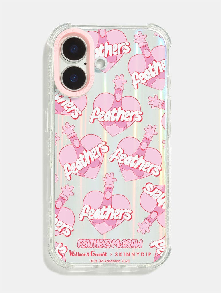 Wallace & Gromit x Skinnydip Feathers Heart Shock iPhone Case Phone Cases Skinnydip London