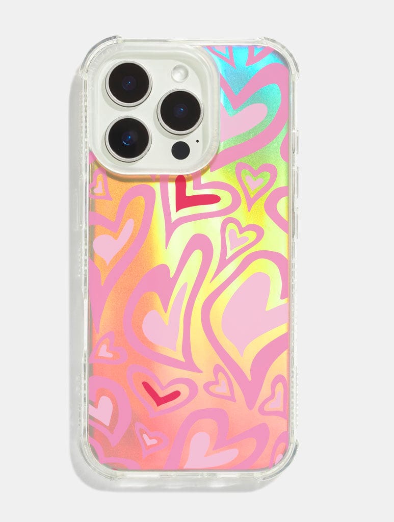 Warped Heart Holo Foil Shock iPhone Case Phone Cases Skinnydip London