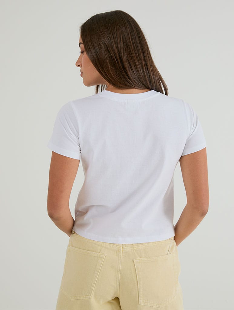 What's For Pudding Baby T-Shirt In White Tops & T-Shirts Skinnydip London