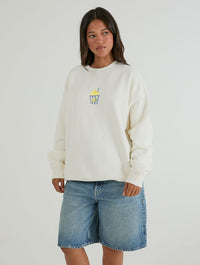 What's For Pudding Sweatshirt In White Hoodies & Sweatshirts Skinnydip London