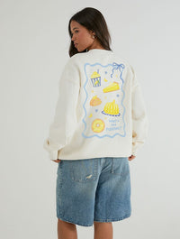 What's For Pudding Sweatshirt In White Hoodies & Sweatshirts Skinnydip London