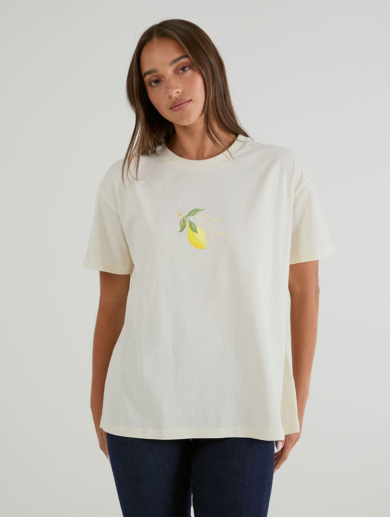 When Live Gives You Lemons T-Shirt In White Tops & T-Shirts Skinnydip London