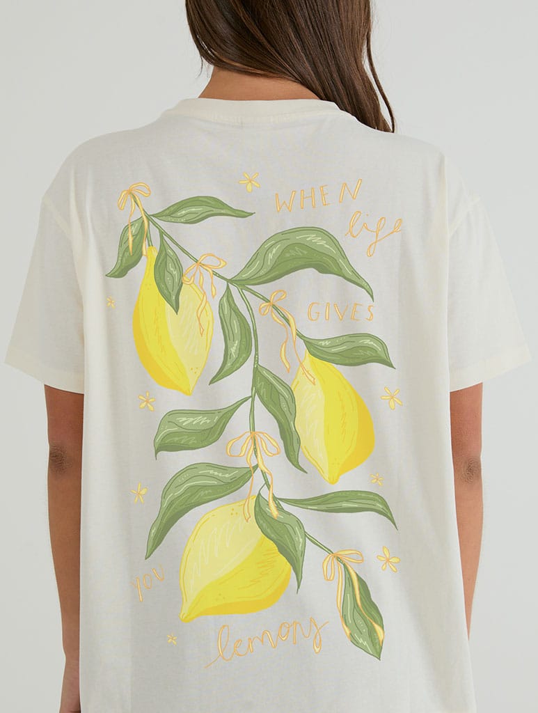 When Live Gives You Lemons T-Shirt In White Tops & T-Shirts Skinnydip London
