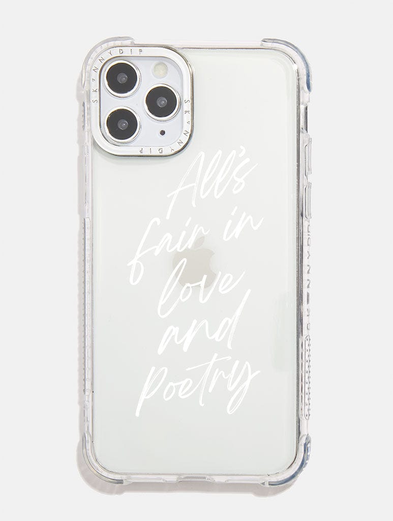 White All's Fair in Love & Poetry Shock iPhone Case Phone Cases Skinnydip London
