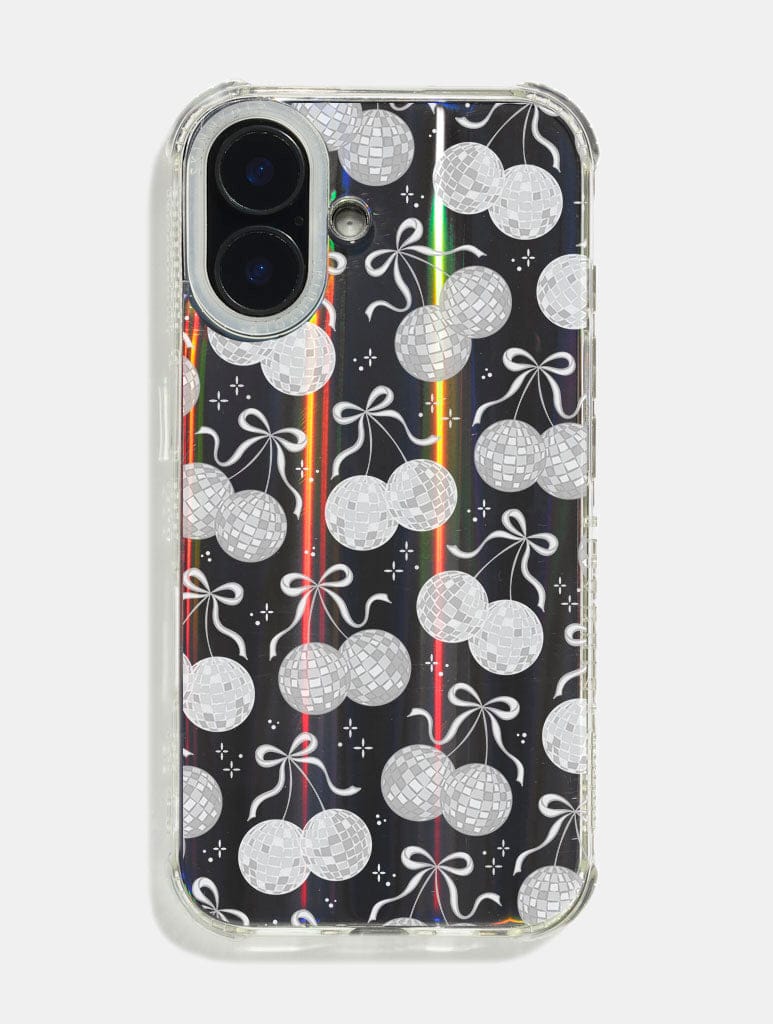 White Bow Disco Cherry Shock iPhone Case Phone Cases Skinnydip London