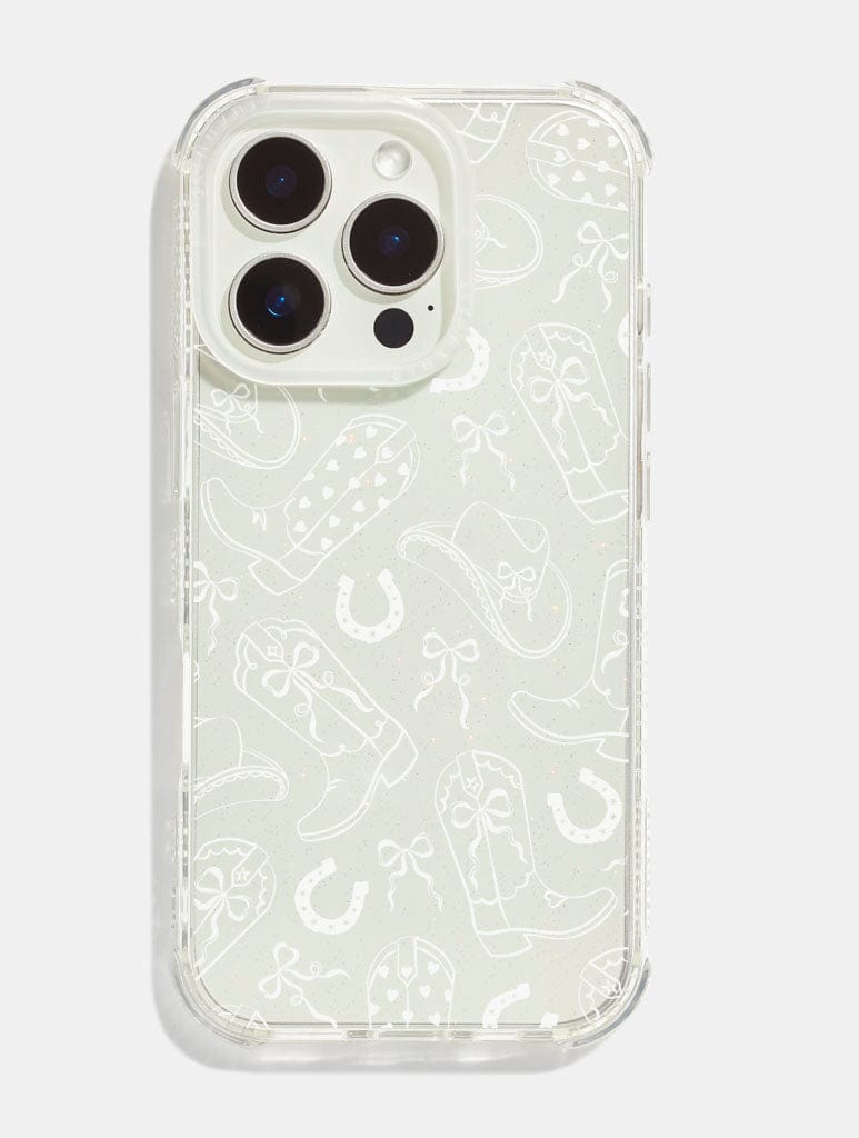 White Coquette Cowgirl Shock iPhone Case Phone Cases Skinnydip London