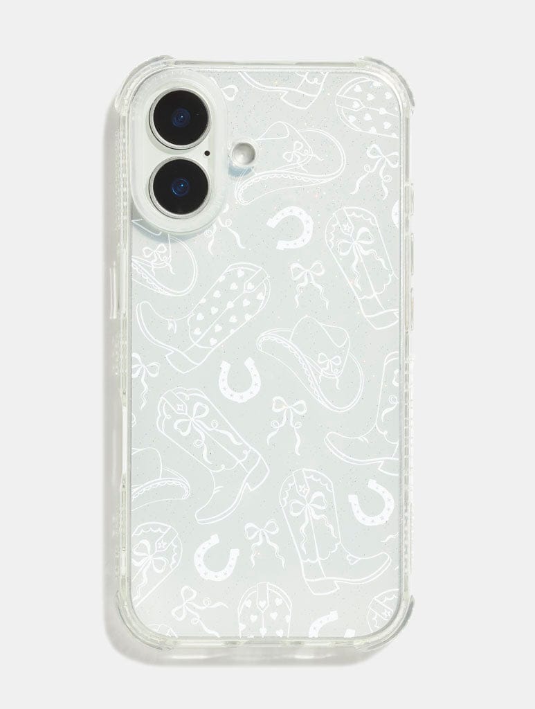 White Coquette Cowgirl Shock iPhone Case Phone Cases Skinnydip London