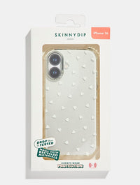 White Ditsy Hearts Shock iPhone Case Phone Cases Skinnydip London