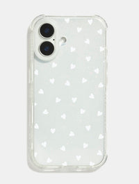 White Ditsy Hearts Shock iPhone Case Phone Cases Skinnydip London