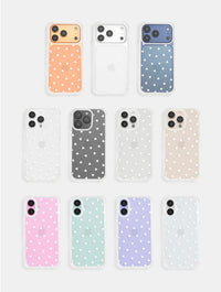 White Ditsy Hearts Shock iPhone Case Phone Cases Skinnydip London