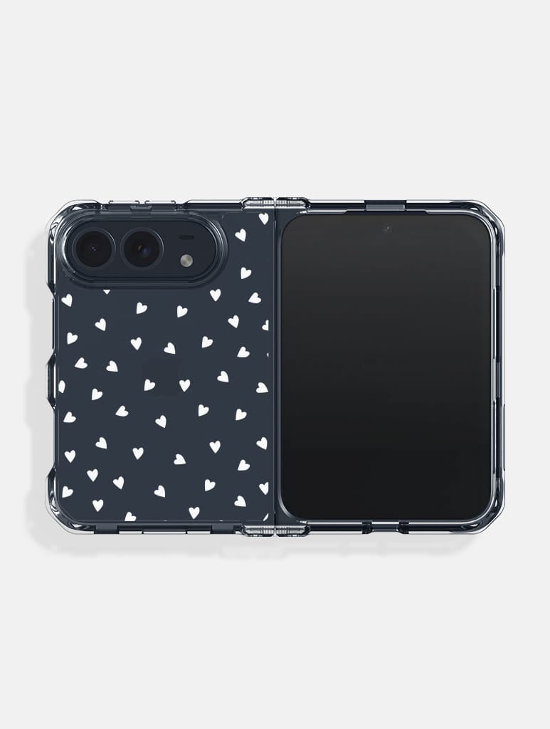 White Ditsy Hearts Shock iPhone Duo Case Phone Cases Skinnydip London