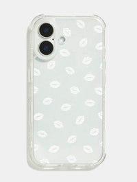 White Ditsy Kisses Shock iPhone Case Phone Cases Skinnydip London