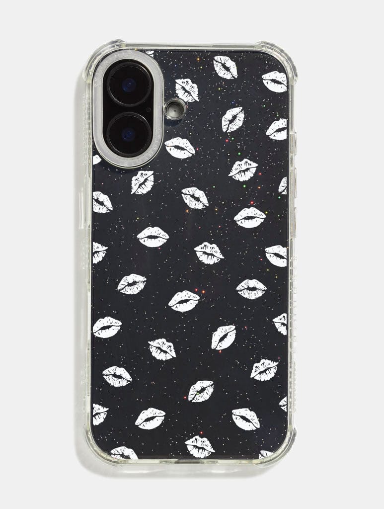 White Ditsy Kisses Shock iPhone Case Phone Cases Skinnydip London