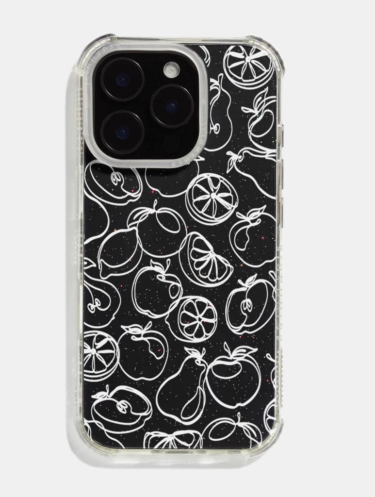 White Fruit Outline Shock iPhone Case Phone Cases Skinnydip London