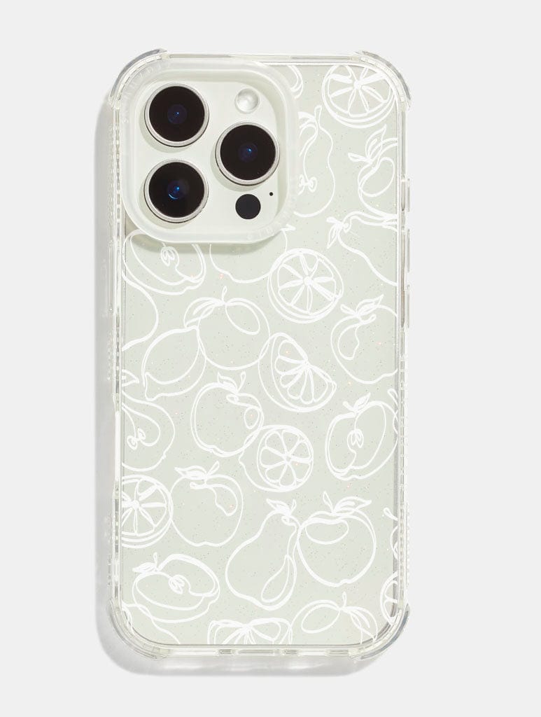 White Fruit Outline Shock iPhone Case Phone Cases Skinnydip London