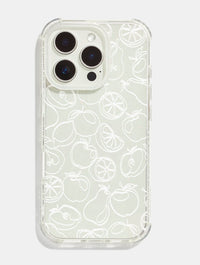 White Fruit Outline Shock iPhone Case Phone Cases Skinnydip London