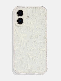 White Pattern Bow Shock iPhone Case Phone Cases Skinnydip London