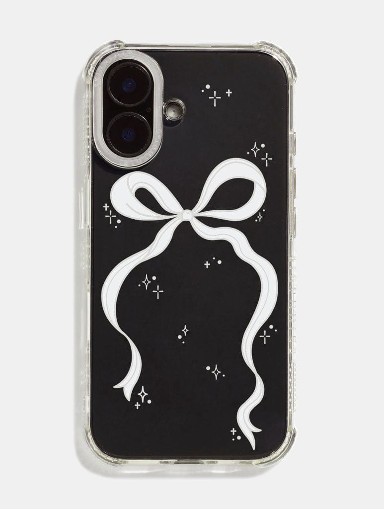 White Single Bow Shock iPhone Case Phone Cases Skinnydip London
