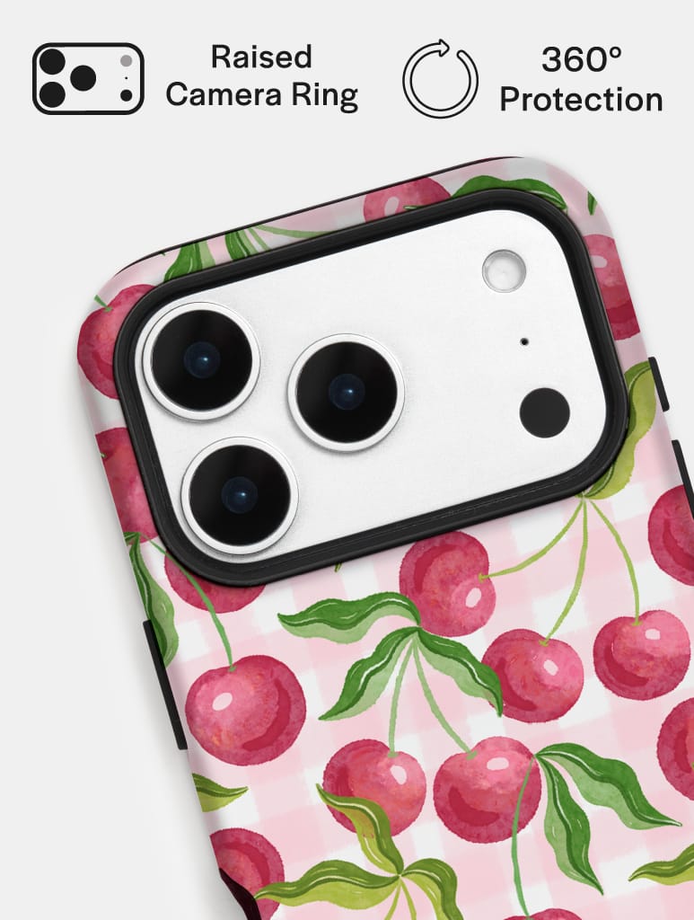 Wild Cherry Gingham Ultra Protective iPhone Case Phone Cases Skinnydip London