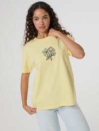 Wildflower Season Yellow T-Shirt Tops and T-Shirts Skinnydip London