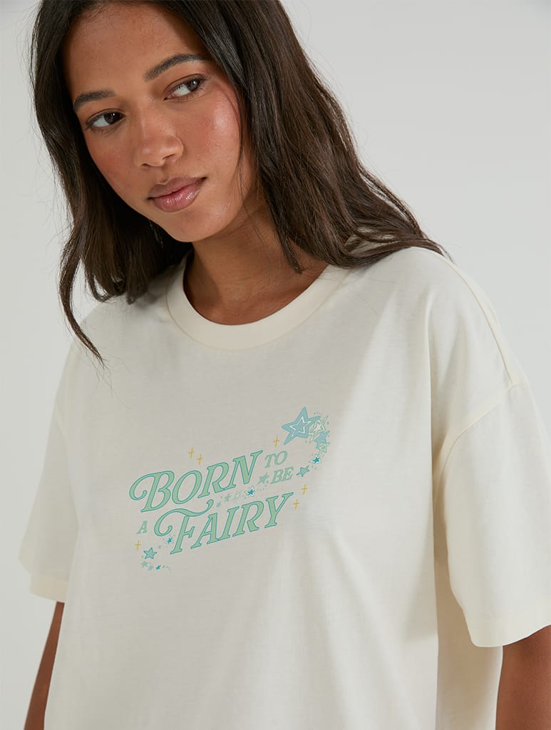 Winx Club x Skinnydip Bloom Born To Be A Fairy T-Shirt In White Tops & T-Shirts Skinnydip London