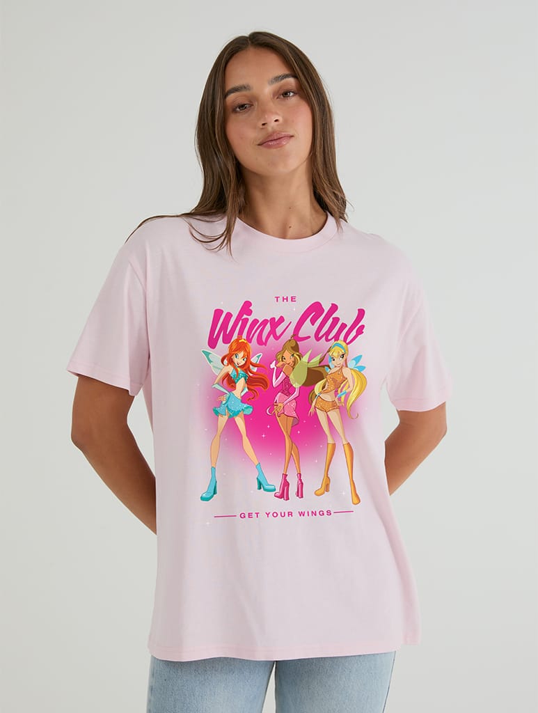 Winx Club x Skinnydip Fairy T-Shirt In Pink Tops & T-Shirts Skinnydip London