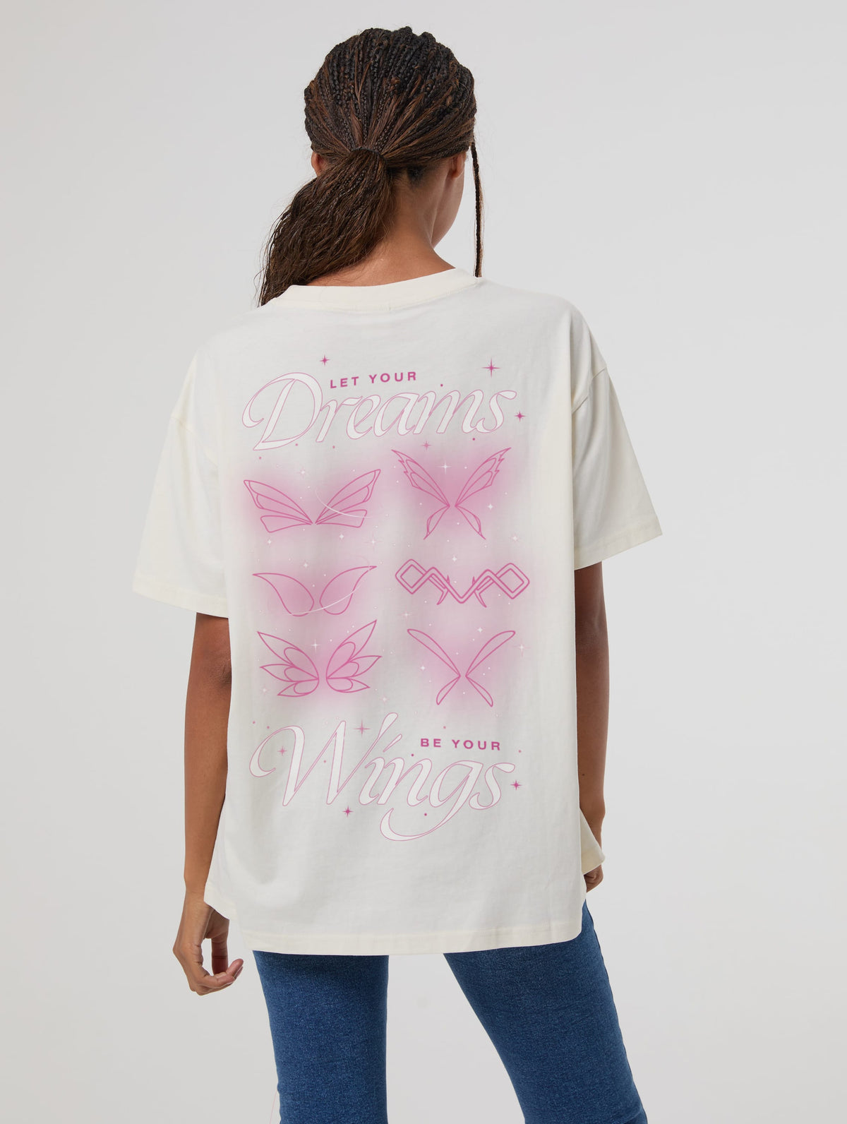 Winx Club x Skinnydip Let Your Dreams Be Your Wings T-Shirt In White Tops & T-Shirts Skinnydip London