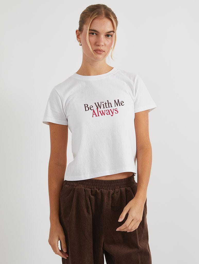 Wuthering Heights x Skinnydip Be With Me Always Baby T-Shirt In White Tops & T-Shirts Skinnydip London